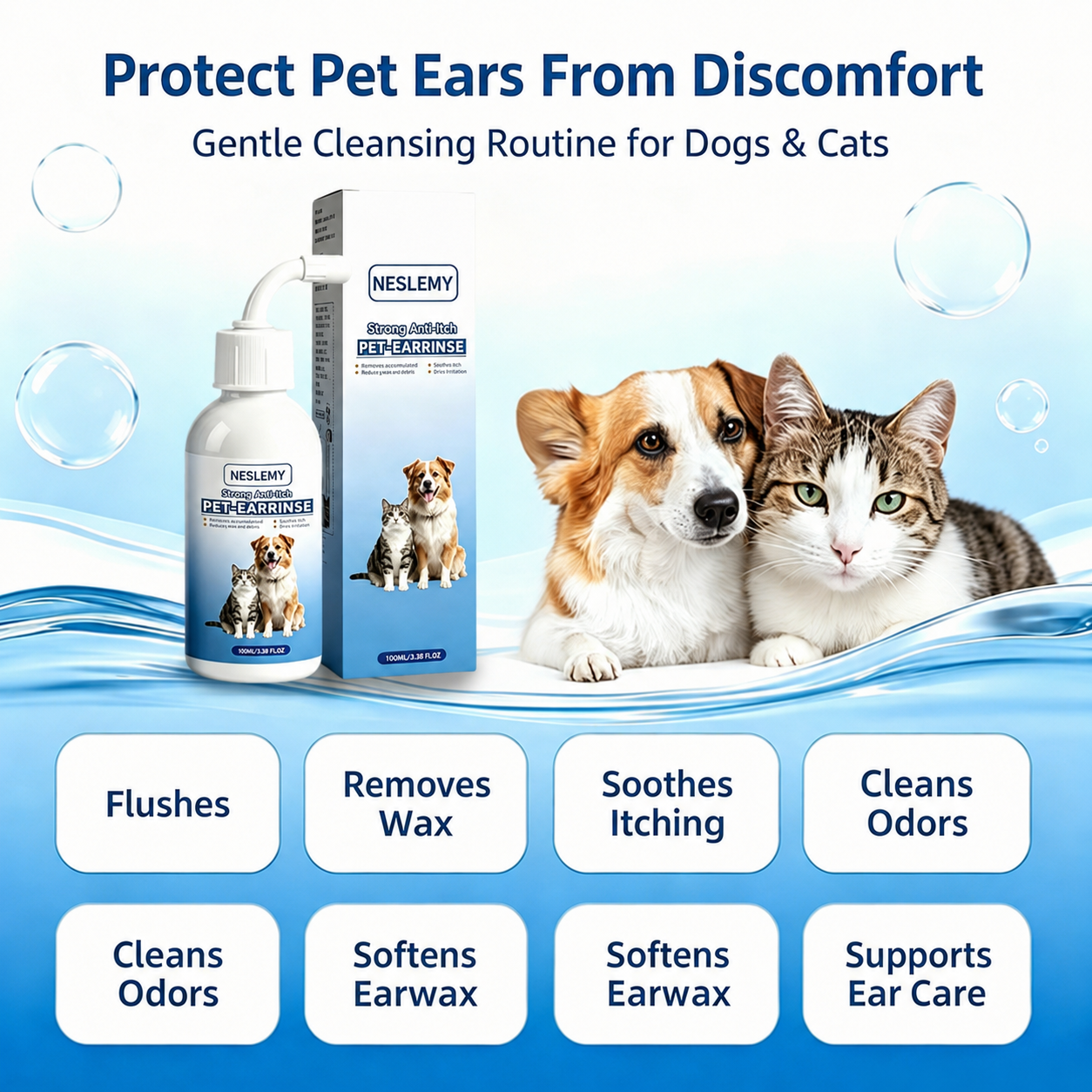 Buy 1 Get 1 Free 🔥Gentle Pet Ear Wash | Odor-Free Cleaning for Dogs & Cats🐾