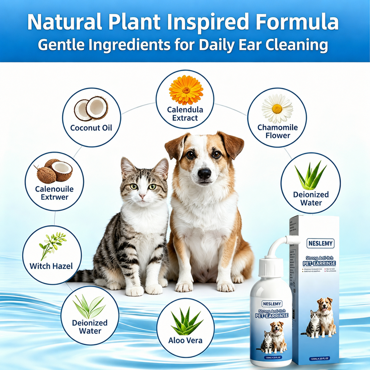 Buy 1 Get 1 Free 🔥Gentle Pet Ear Wash | Odor-Free Cleaning for Dogs & Cats🐾