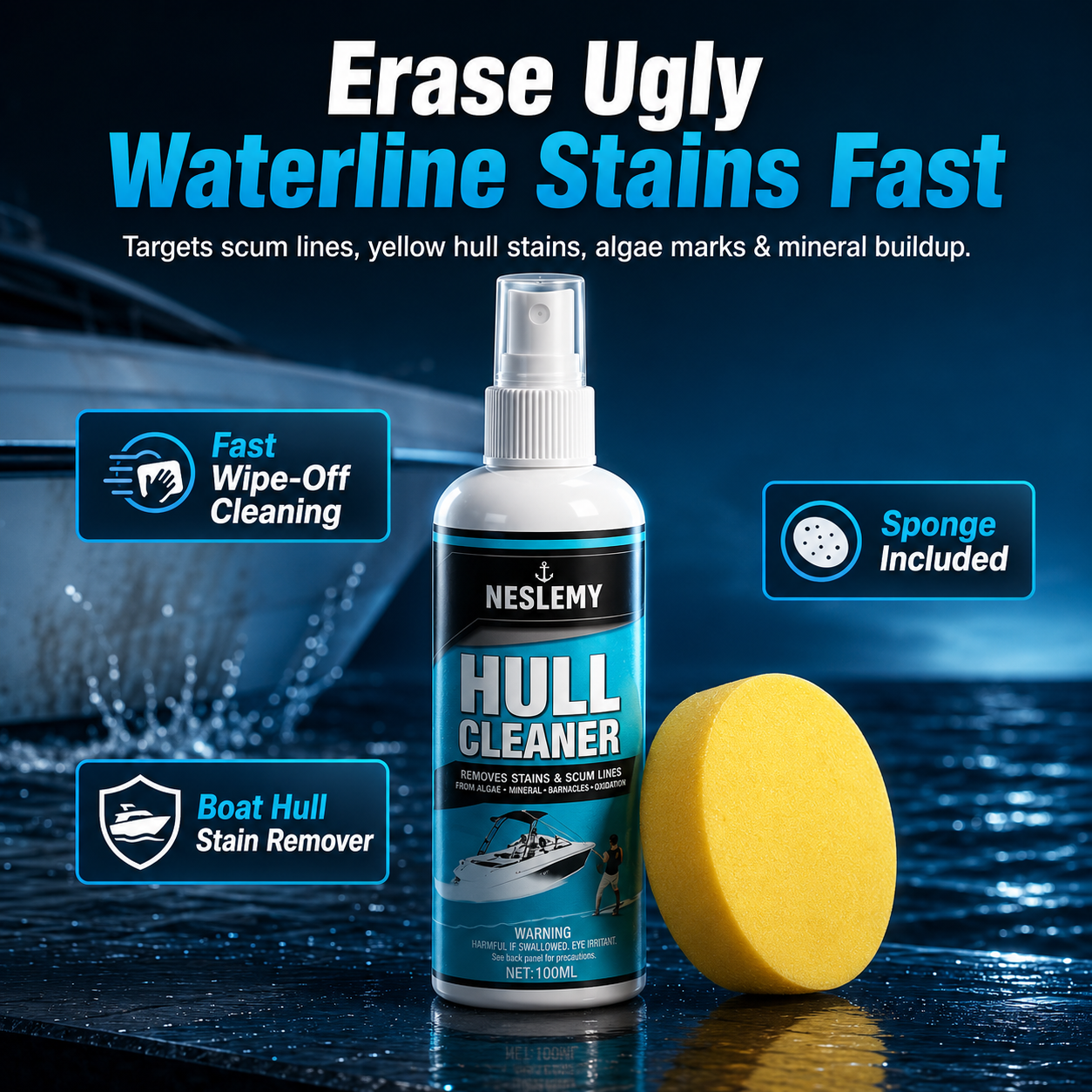 Boat Hull Cleaner  Stain and Scum Line Remover