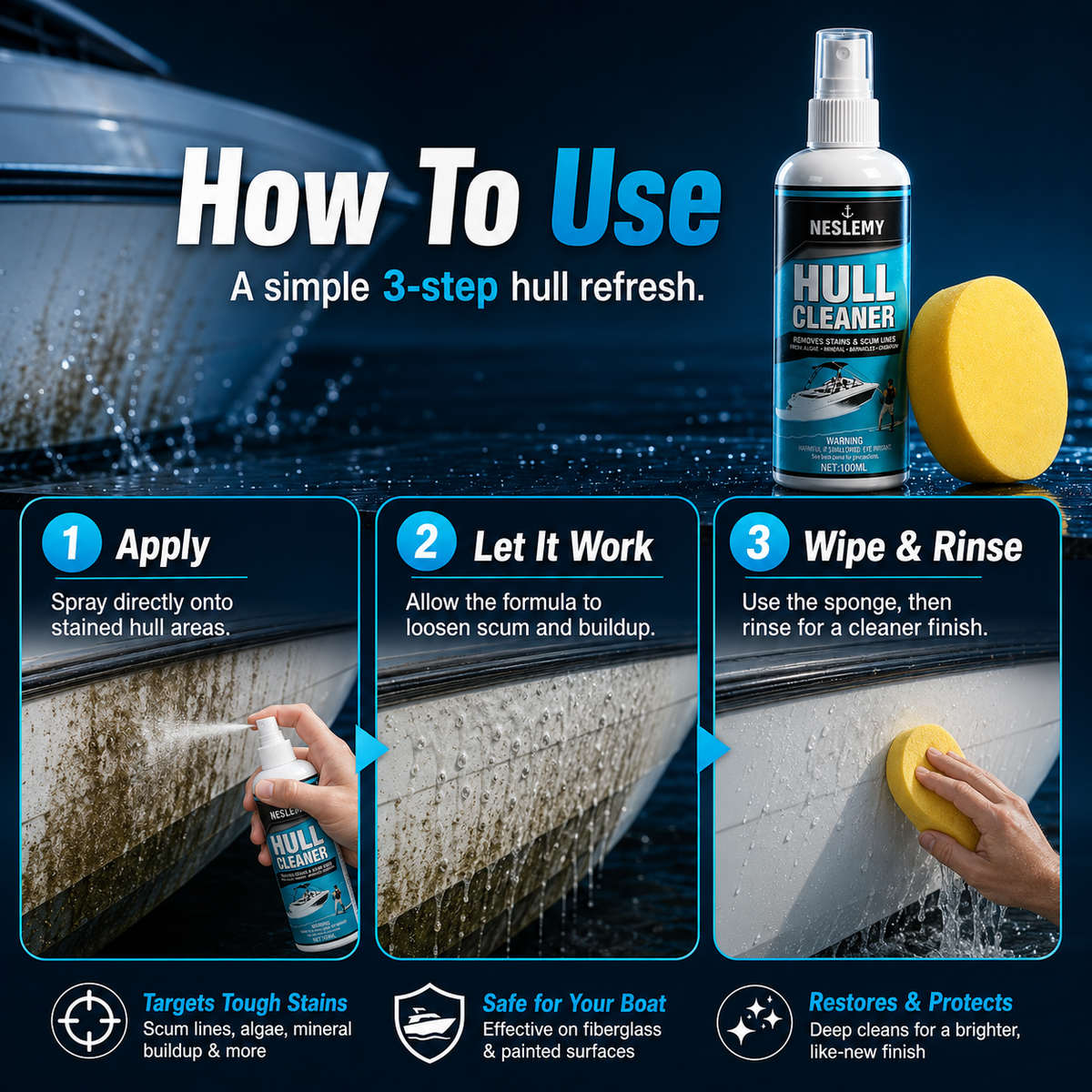 How to use boat hull cleaner