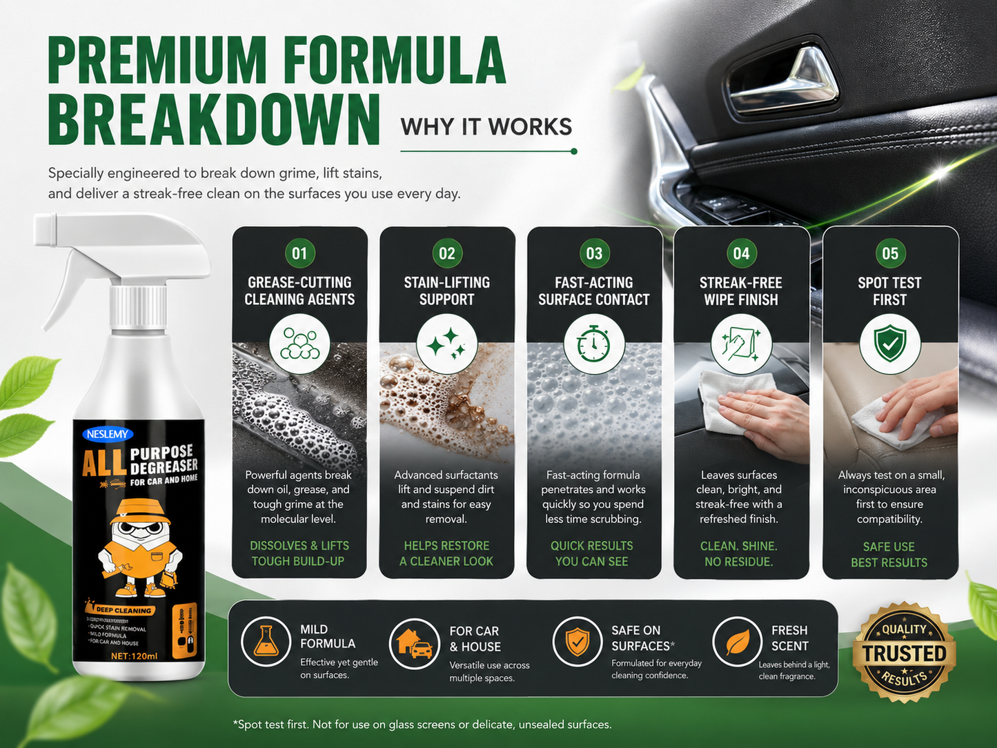 🧴🧼 Heavy-Duty Interior Cleaner & Degreaser – Cuts through grease & grime – Safe for cars, kitchens & workshops – streak-free formula ✨🚗