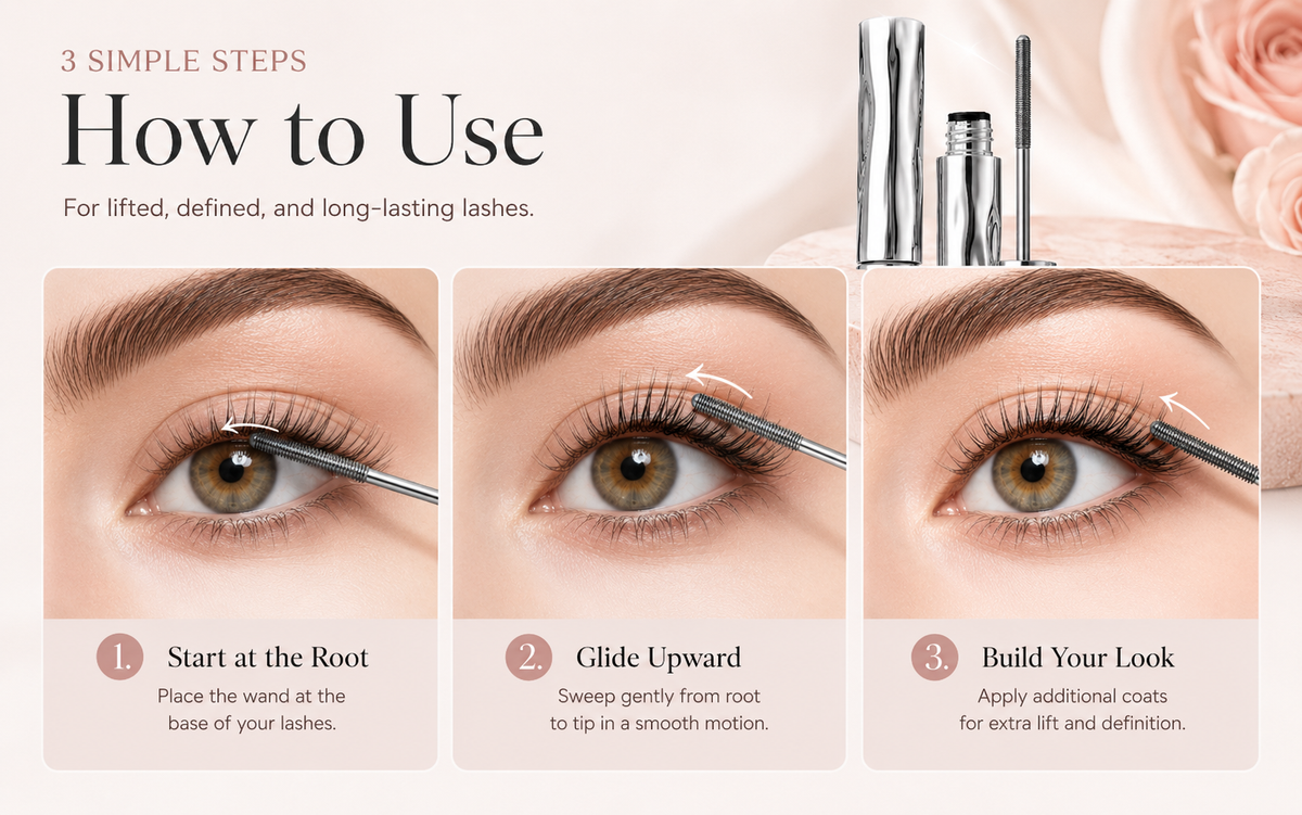 ✨ Precision Metal Wand Mascara – Lift, Lengthen & Define Every Lash
