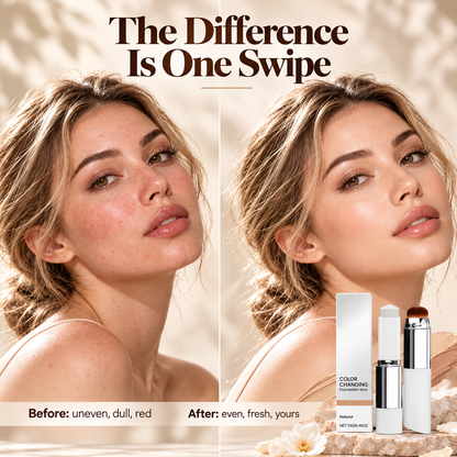 🔥Last Day - Buy 1 Get 1 Free✨Jaxvolt Korean 2‑in‑1 Color‑Changing Foundation Stick with Travel Brush