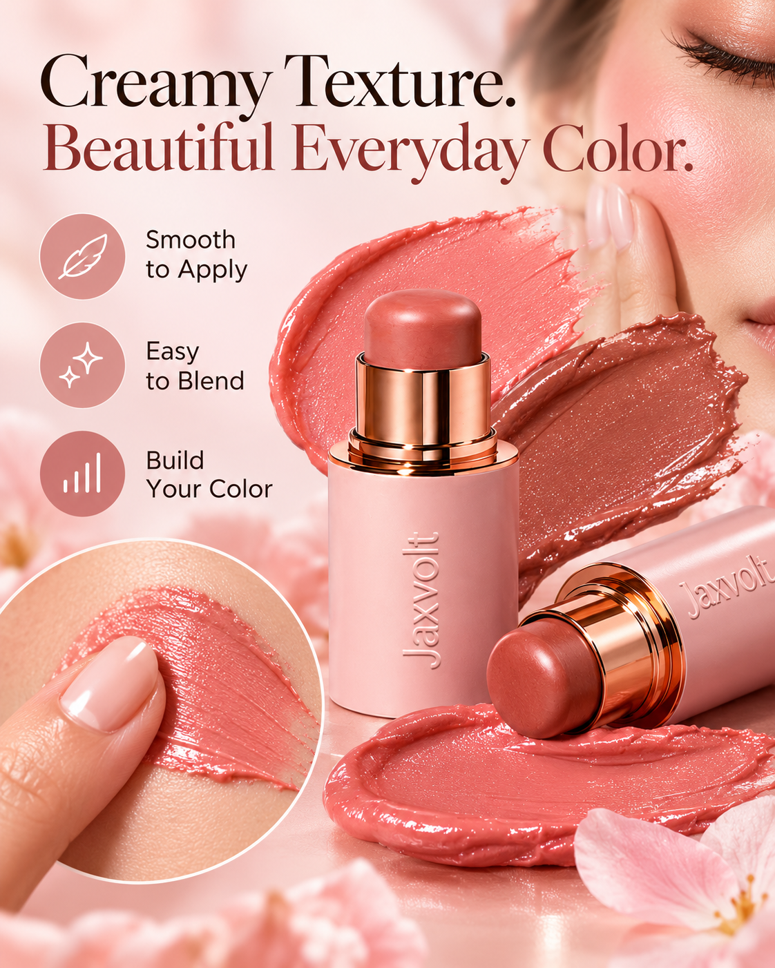 🎁 BUY 1 GET 1 FREE ✨ Jaxvolt® Skin Perfecting Cream Blush — Natural Glow & Smooth, Blendable Finish