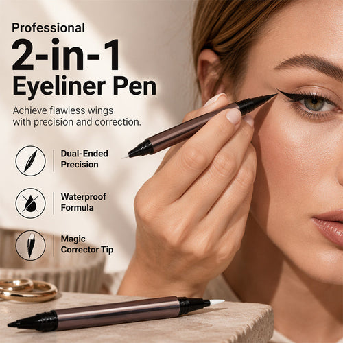 ✨🖤 2-in-1 Precision Wing Eyeliner – Waterproof, Quick-Dry & Easy to Correct