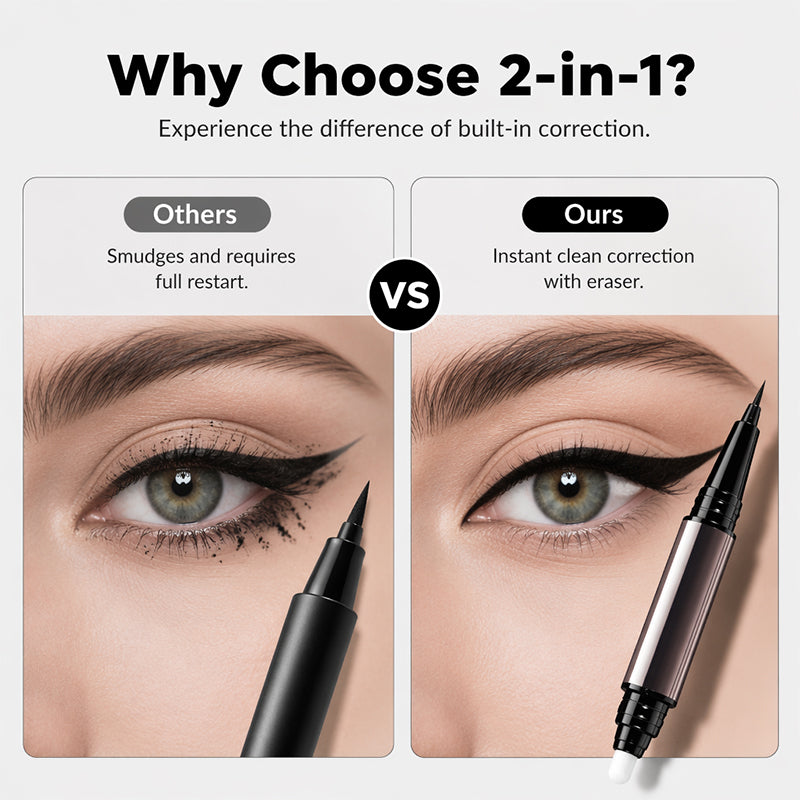 ✨Dual-Tip Long-Lasting Liquid Eyeliner – Waterproof, Quick-Dry & Easy-Correct