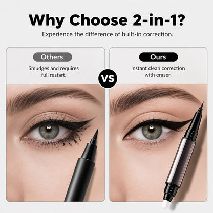✨Dual-Tip Long-Lasting Liquid Eyeliner – Waterproof, Quick-Dry & Easy-Correct