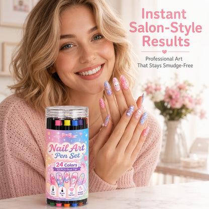 🔥 Last day save 55% !✨ 24 Colors Dual-Ended Nail Art Pens Set - Easy DIY Salon Nails 💅