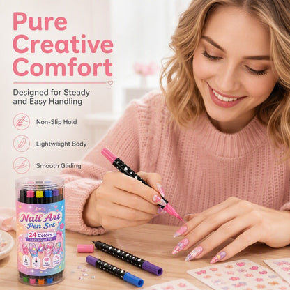 🔥 Last day save 55% !✨ 24 Colors Dual-Ended Nail Art Pens Set - Easy DIY Salon Nails 💅